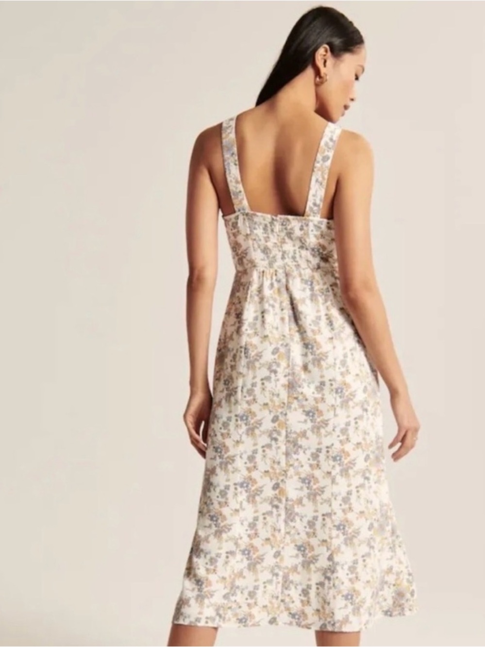 Abercrombie & Fitch Floral Tie Front Midi Dress Women's XL NWT Cottagecore - Picture 3 of 13